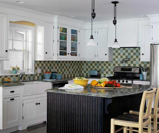 طراحی آشپزخانه های رنگی
