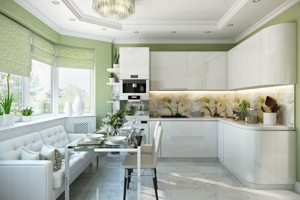 پرده آشپزخانه مدل جدید به رنگ سبز