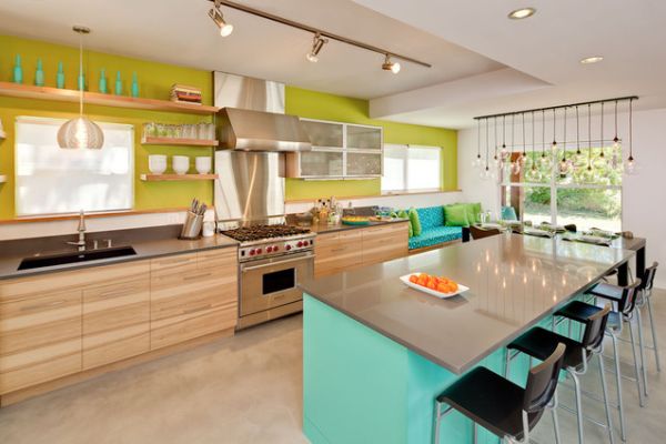کابینت آبی فیروزه ای